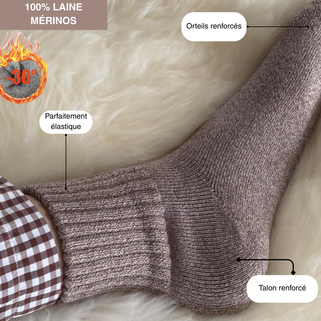 Chaussettes Thermiques en Laine Mérinos