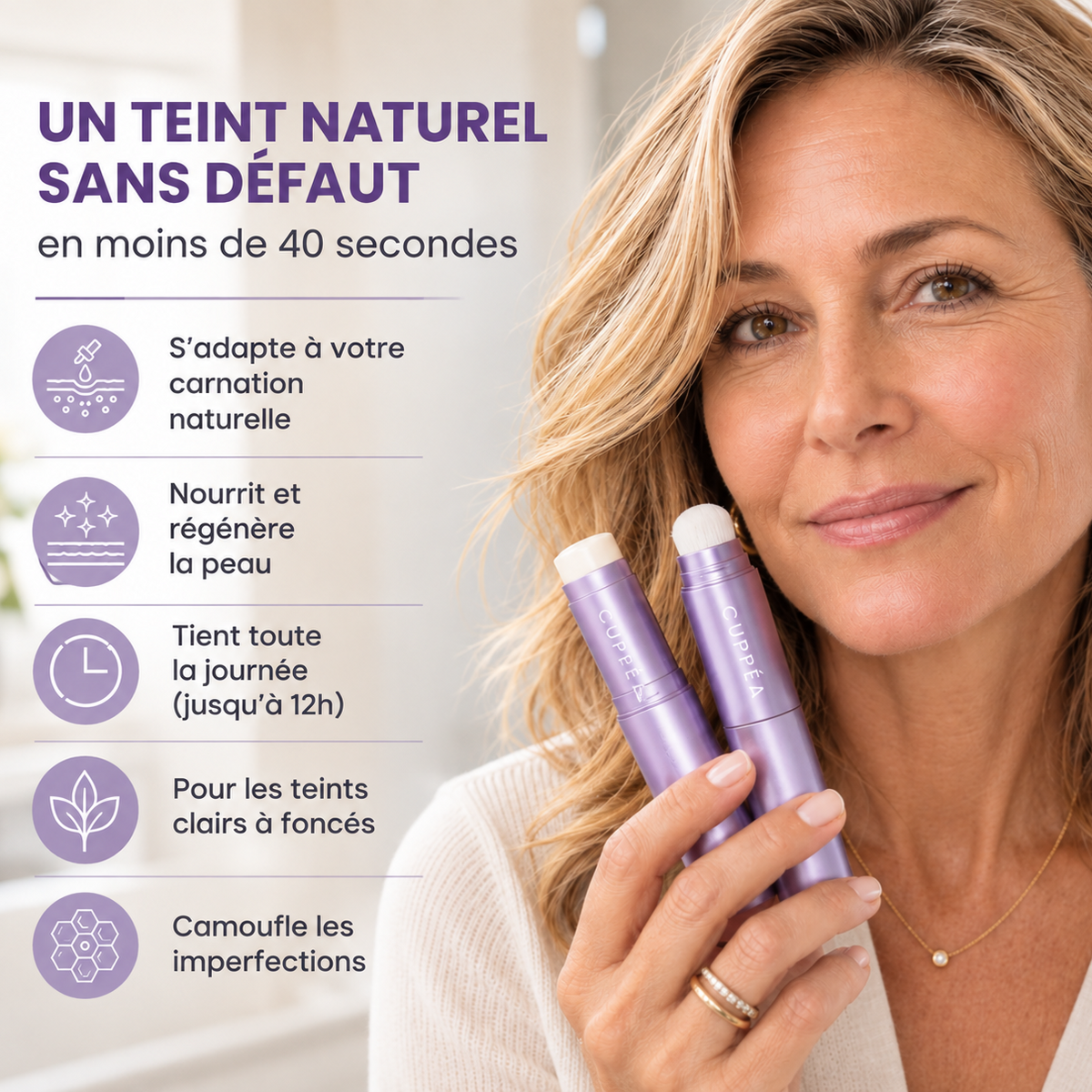 CUPPÉA - Fond de teint intelligent avec pinceau intégré